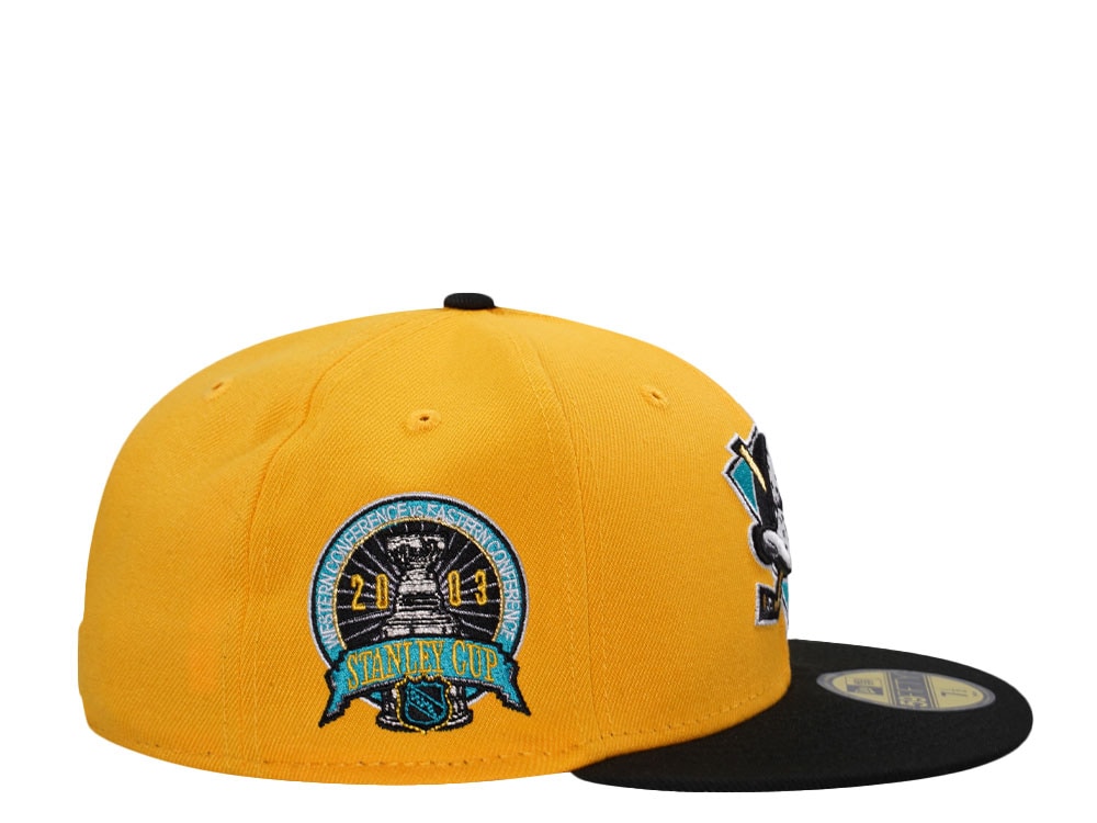 New Era Anaheim Ducks Stanley Cup 2003 Finals Gold Black Two Tone Edition 59Fifty Fitted Casquette
