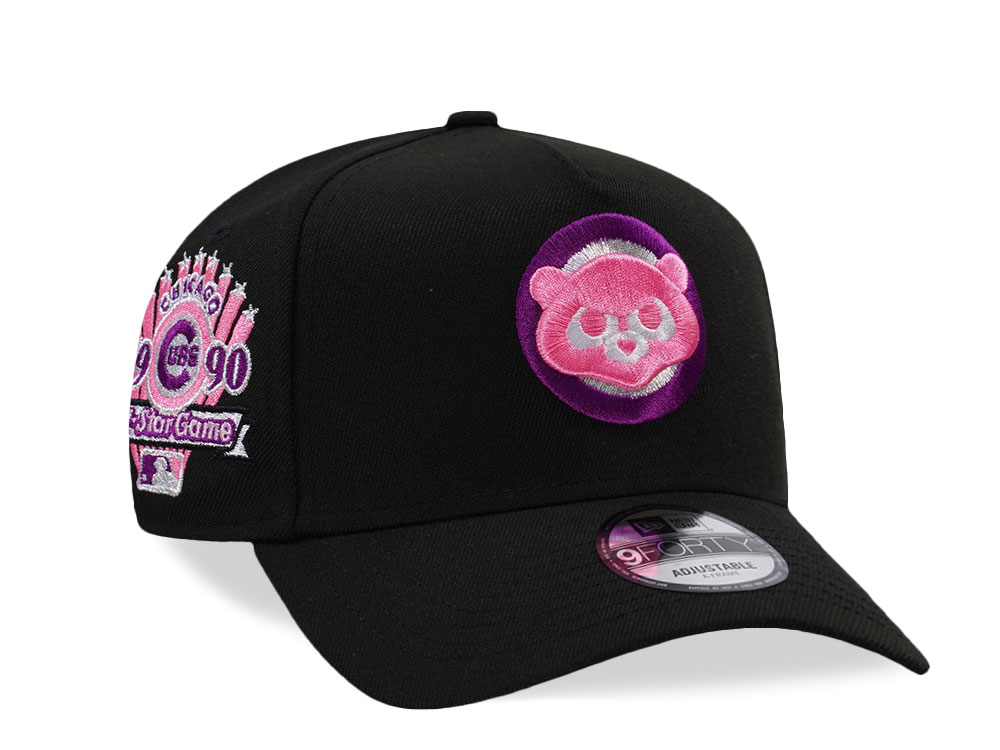 New Era Chicago Cubs All Star Game 1990 Magenta Black Prime Edition 9Forty A Frame Snapback Casquette