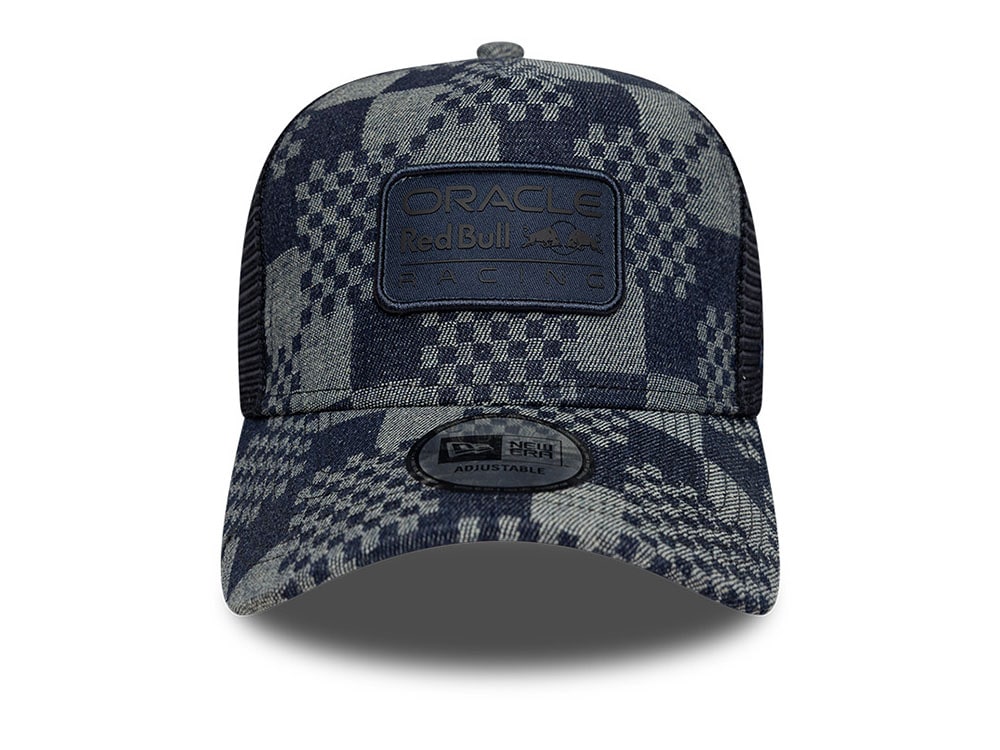 New Era Red Bull Racing Patterned Denim 9Forty A Frame Trucker Snapback Casquette