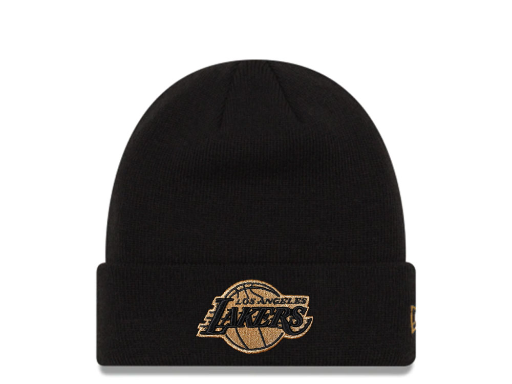 New Era Los Angeles Lakers Black and Gold Logo Chapeaux