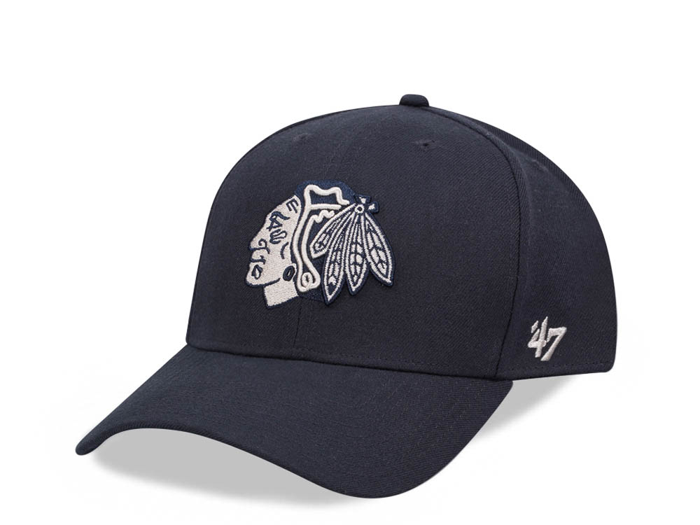 47Brand Chicago Blackhawks Navy MVP Snapback Casquette