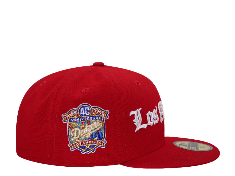 New Era Los Angeles Dodgers 40th Anniversary Scarlet Red Prime Edition 59Fifty Fitted Casquette