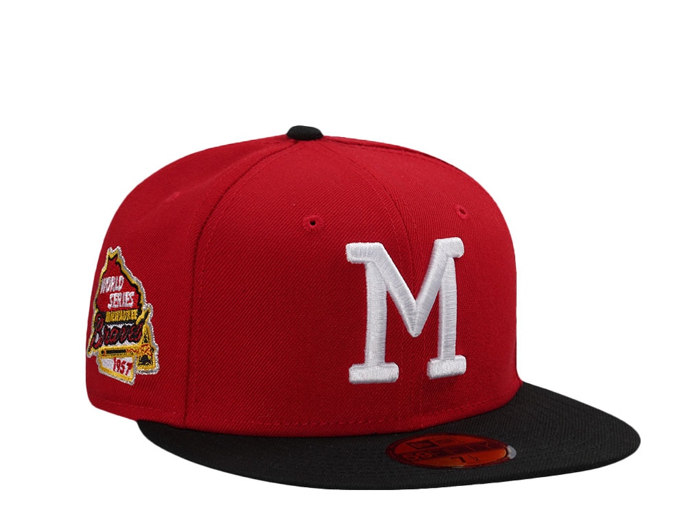 New Era Milwaukee Braves World Series 1957 Red Two Tone Edition 59Fifty Fitted Casquette