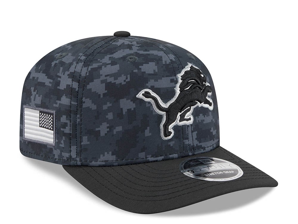 New Era Detroit Lions NFL Salute to Service 2026 Digi Camo Black 9Seventy Stretch Snapback Casquette
