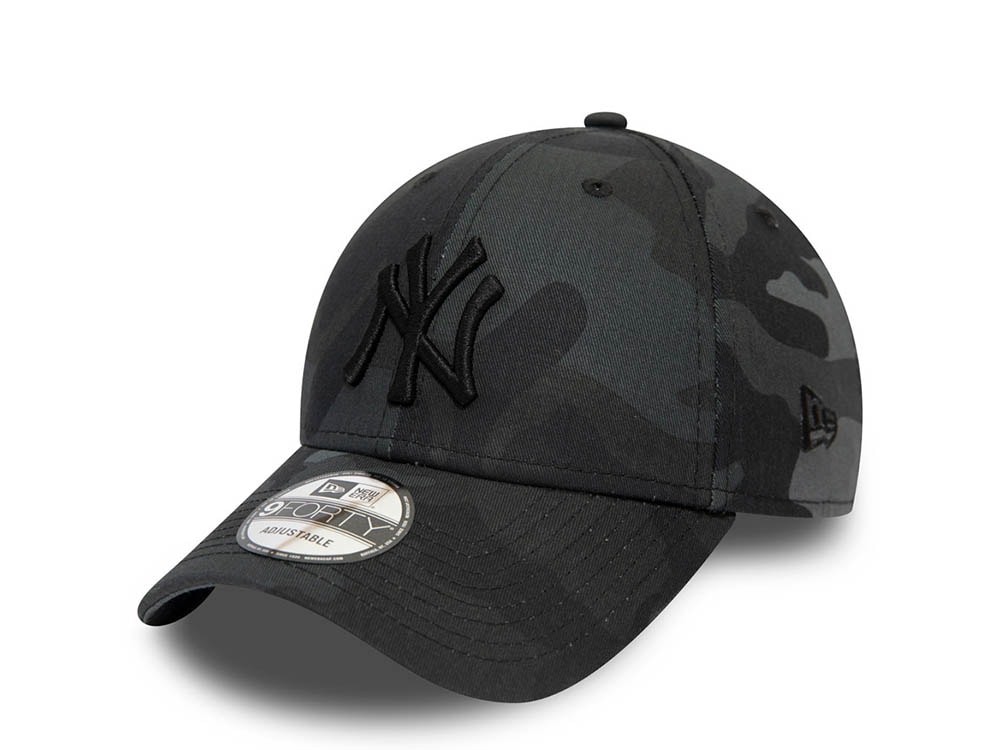 New Era New York Yankees League Essential Black Camo 9Forty Strapback Casquette
