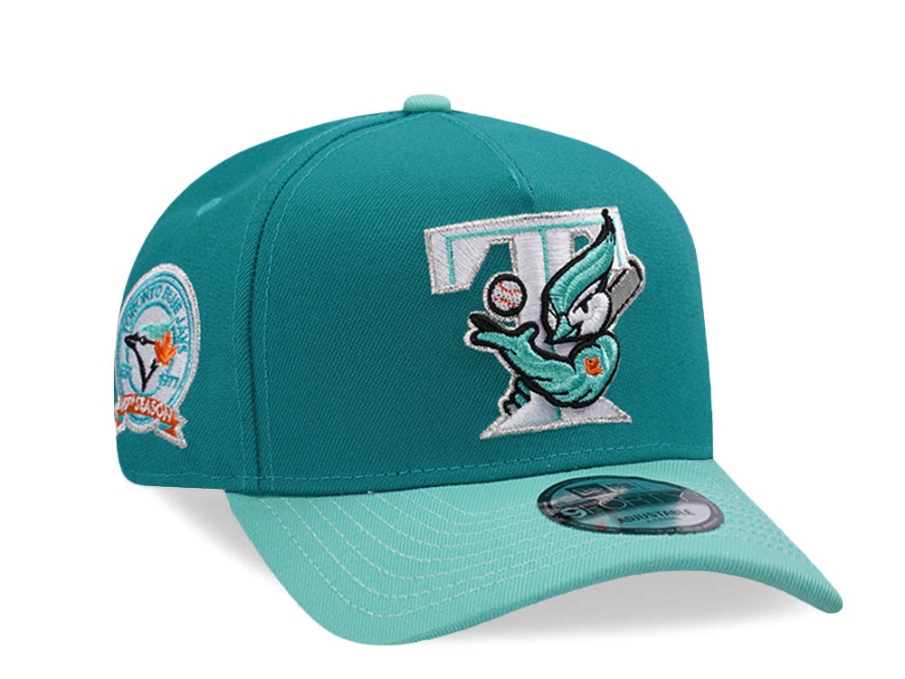 New Era Toronto Blue Jays 40th Anniversary Mint Two Tone Edition 9Forty A Frame Snapback Casquette