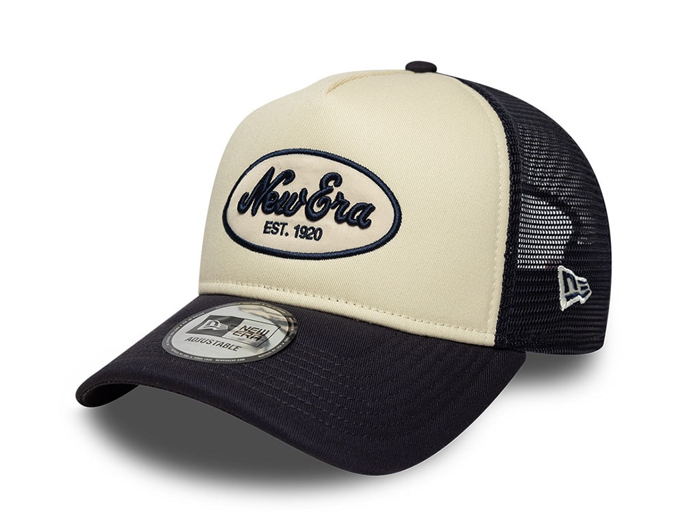 New Era Oval Foam Patch Stone Edition 9Forty A Frame Trucker Snapback Casquette
