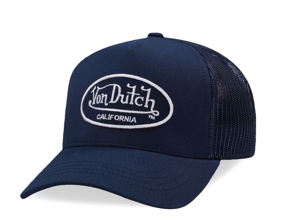 Von Dutch Oval Patch Navy Trucker Strapback Casquette