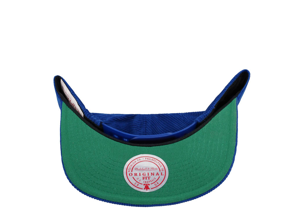 Mitchell & Ness Golden State Warriors Blue Cord Hardwood Classic Snapback Casquette