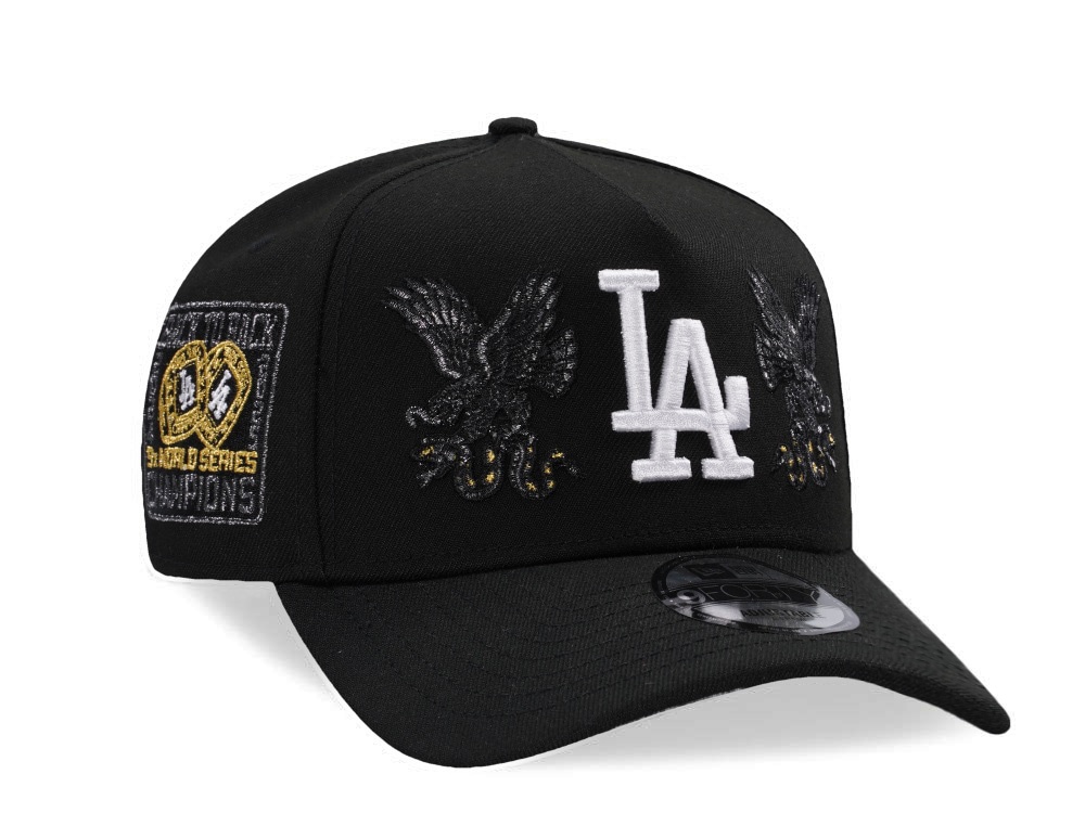 New Era Los Angeles Dodgers Back to Back Champions Eagle Black Prime Edition 9Forty A Frame Snapback Casquette