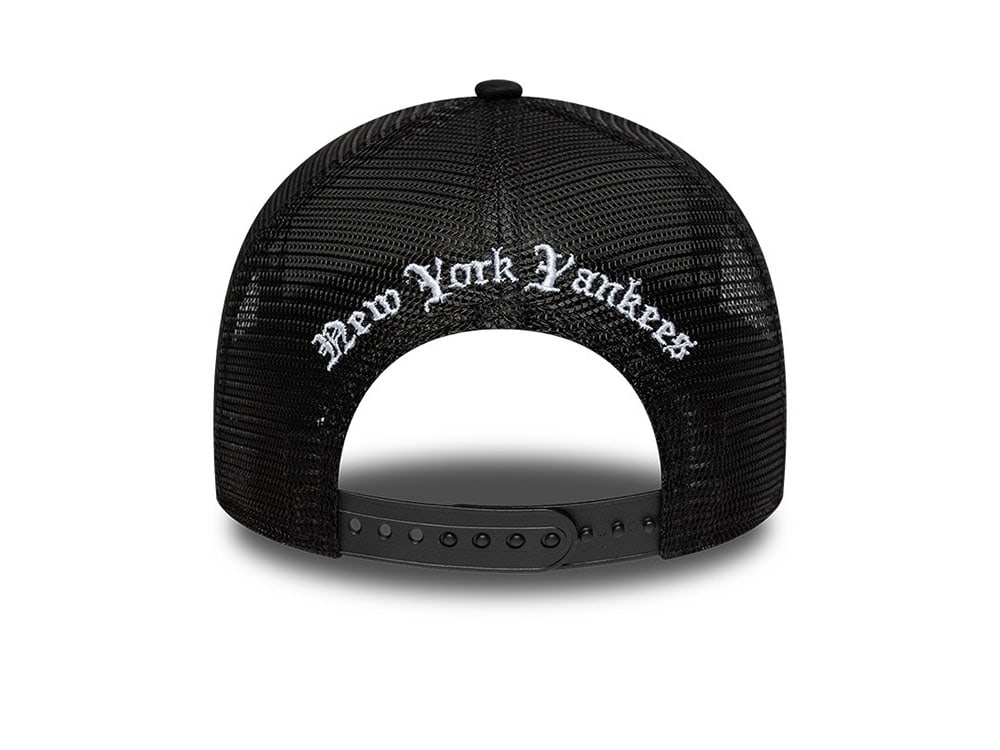 New Era New York Yankees Wordmark Black Prime Edition 9Forty A Frame Trucker Snapback Casquette