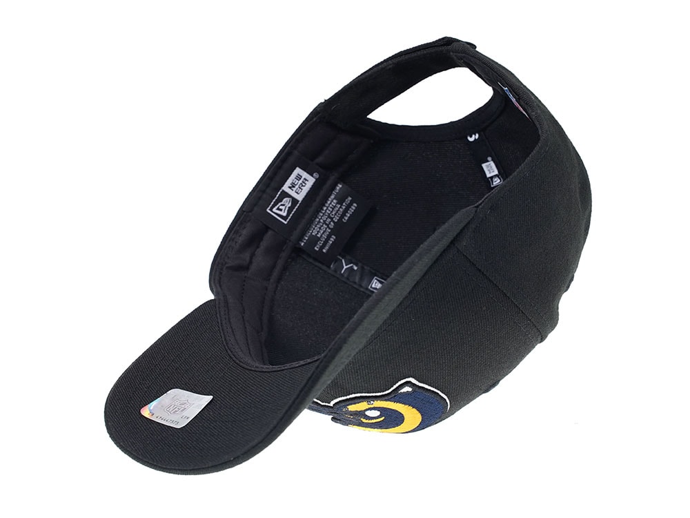 New Era Los Angeles Rams Curved Black Edition 9Forty Strapback Casquette