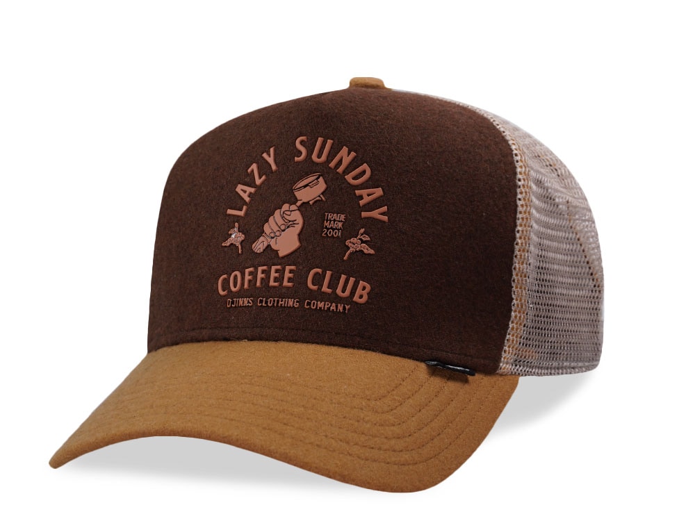 Djinns HFT Lazy Sunday Coffee Club Brown Trucker Snapback Casquette