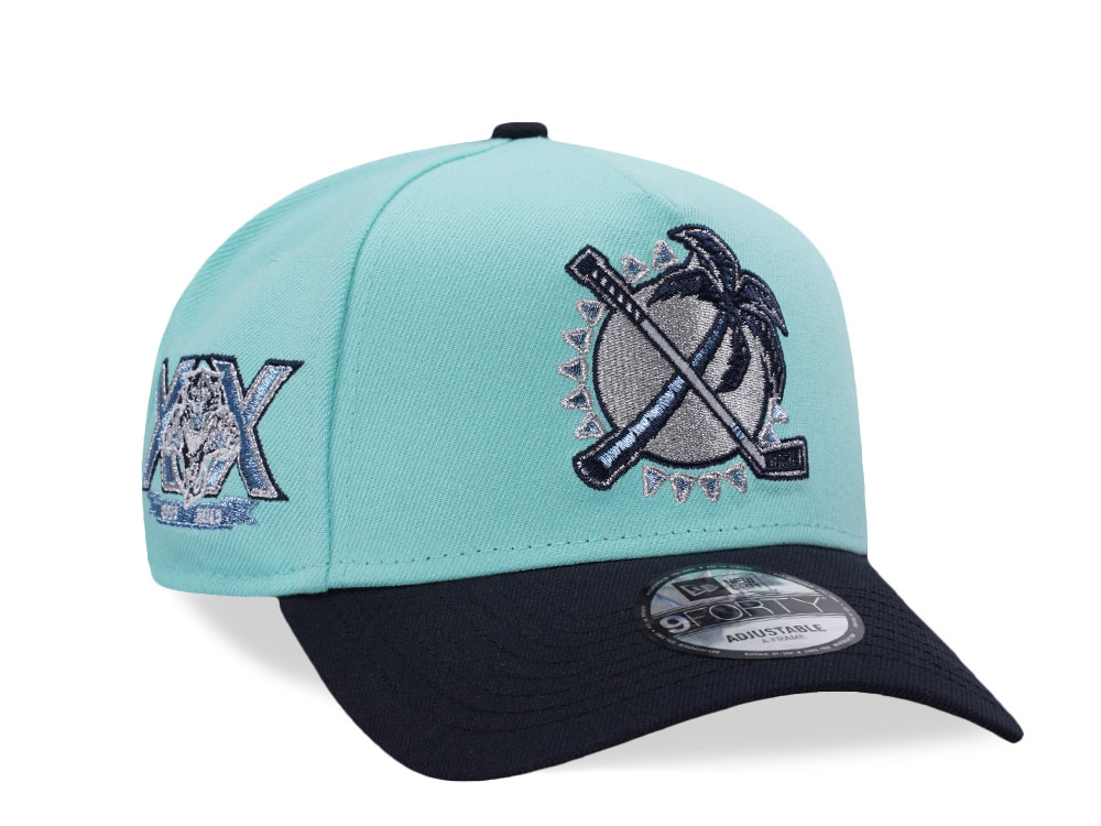New Era Florida Panthers 20th Anniversary Tint Blue Two Tone Edition 9Forty A Frame Snapback Casquette