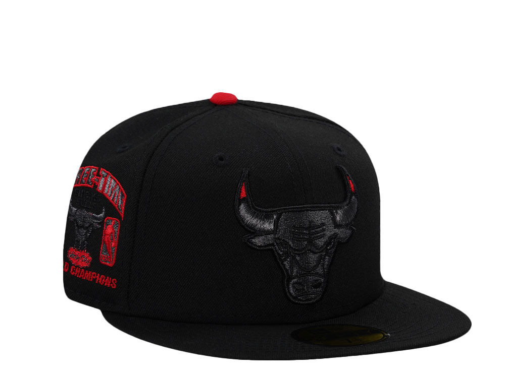 New Era Chicago Bulls Three Time Champions Blackout Prime Edition 59Fifty Fitted Casquette