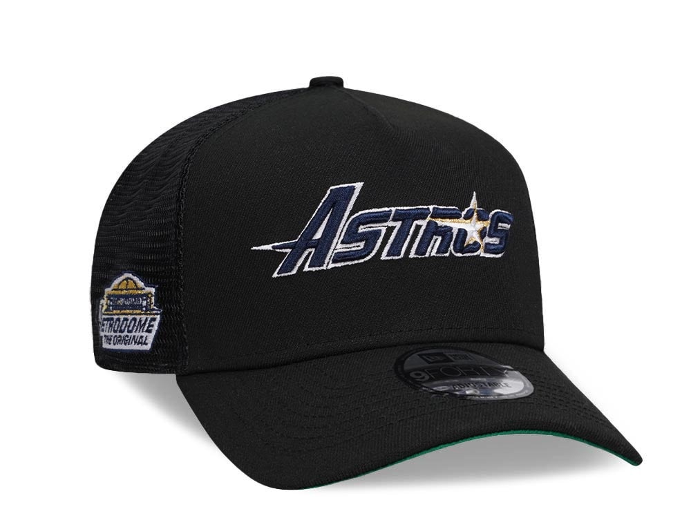 New Era Houston Astros Astrodome Black Throwback 9Forty A Frame Trucker Snapback Casquette