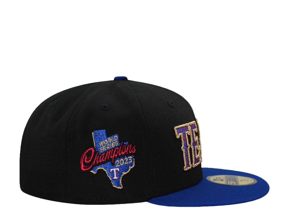 New Era Texas Rangers World Series Champions 2023 Black Prime Two Tone Edition 59Fifty Fitted Casquette