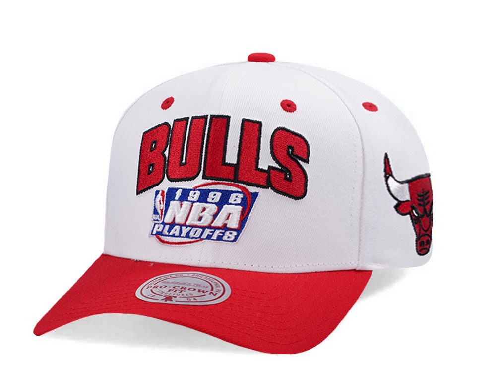 Mitchell & Ness Chicago Bulls NBA Playoffs 1996 Chrome Two Tone Editon Pro Crown Fit Snapback Casquette