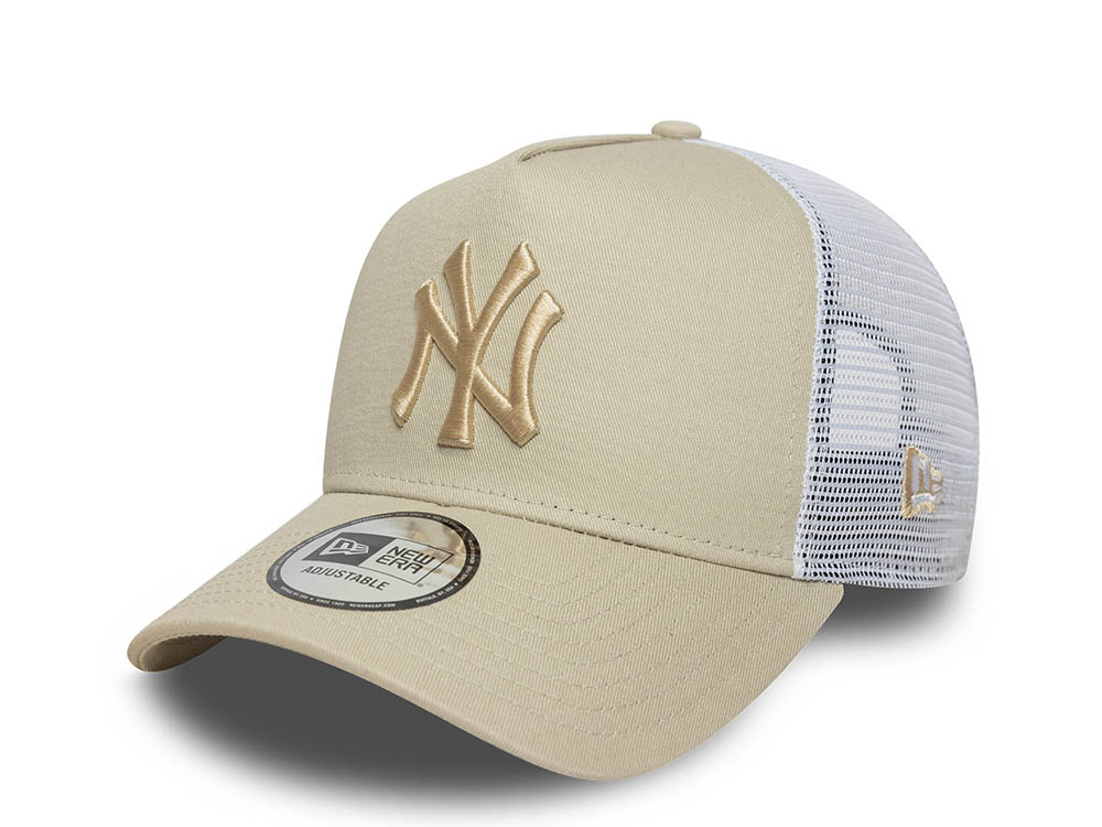 New Era New York Yankees League Essential Creme 9Forty A Frame Trucker Snapback Casquette