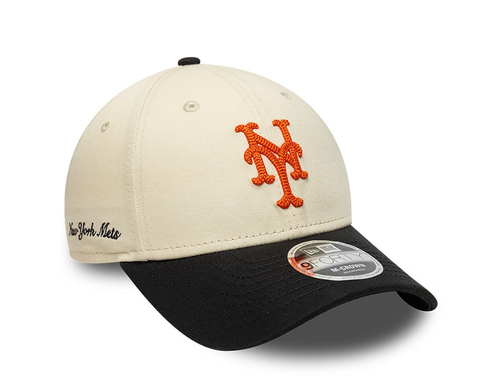 New Era New York Mets Side Script Two Tone 9Forty M Crown Snapback Casquette