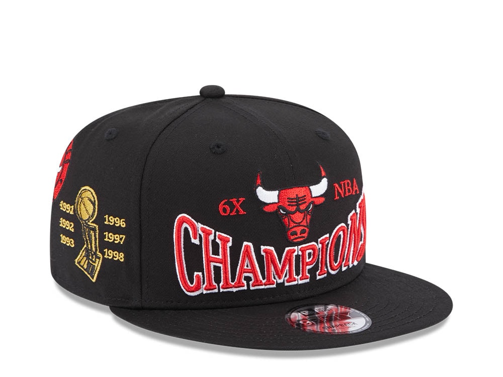 New Era Chicago Bulls 6x NBA Champions Black 9Fifty Snapback Casquette