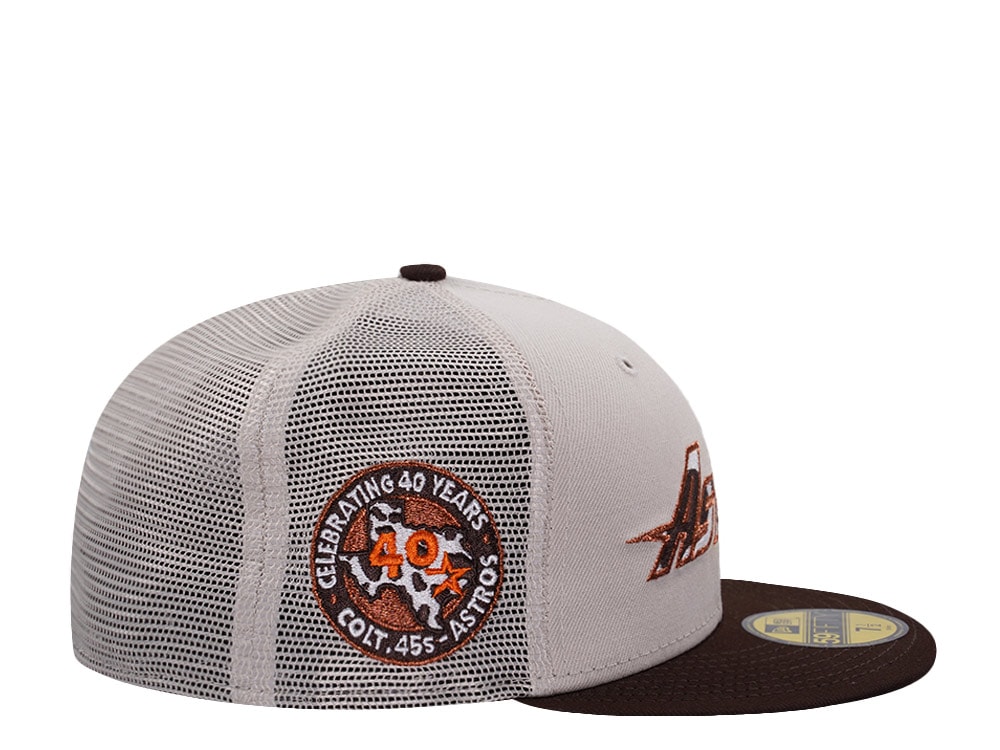 New Era Houston Astros 40th Anniversary Stone Two Tone Edition 59Fifty Trucker Fitted Casquette