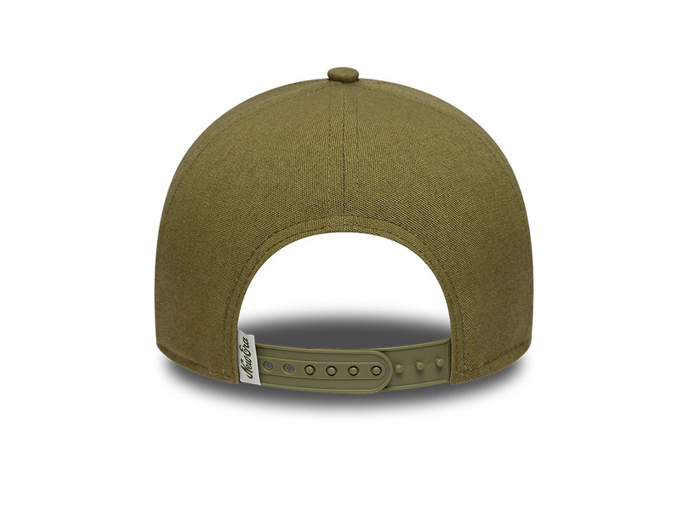 New Era Patch Olive Linen 9Forty E Frame Snapback Casquette
