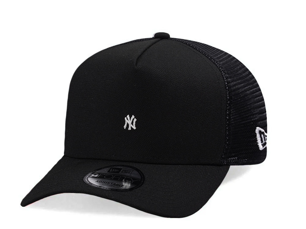 New Era New York Yankees Micro Logo Black Edition 9Forty A Frame Trucker Snapback Casquette