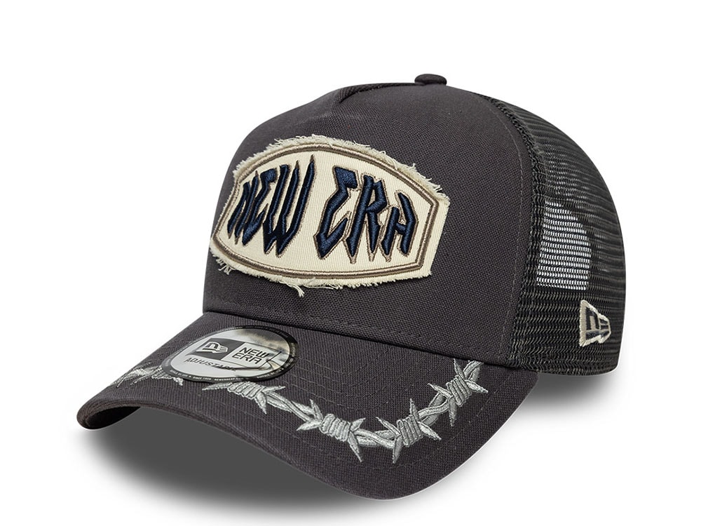 New Era Distressed Charcoal Edition 9Forty A Frame Trucker Snapback Casquette