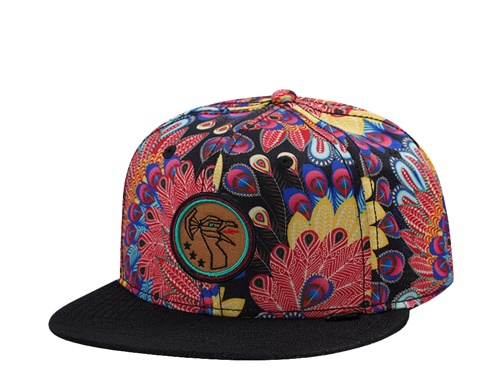 Djinns 6 Panel Peacock Linen Multicolor Snapback Casquette