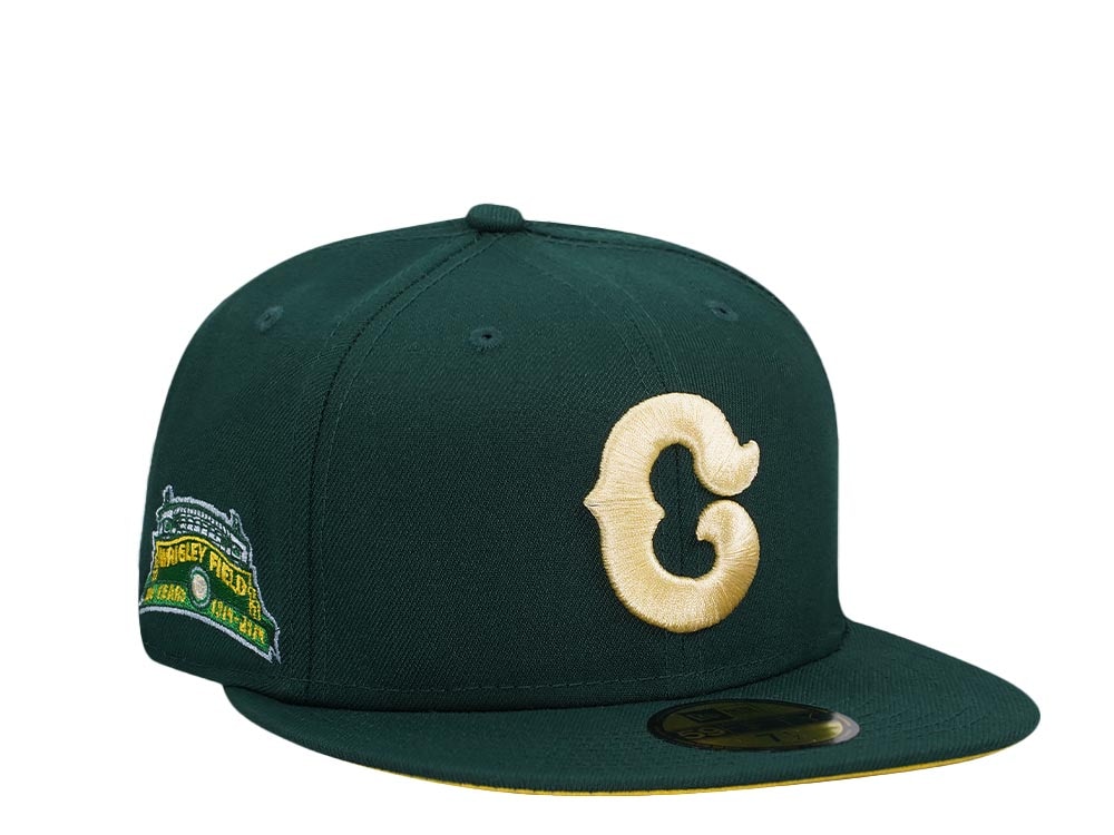 New Era Chicago Cubs 100th Years Wrigley Field Dark Green Citrus Edition 59Fifty Fitted Casquette