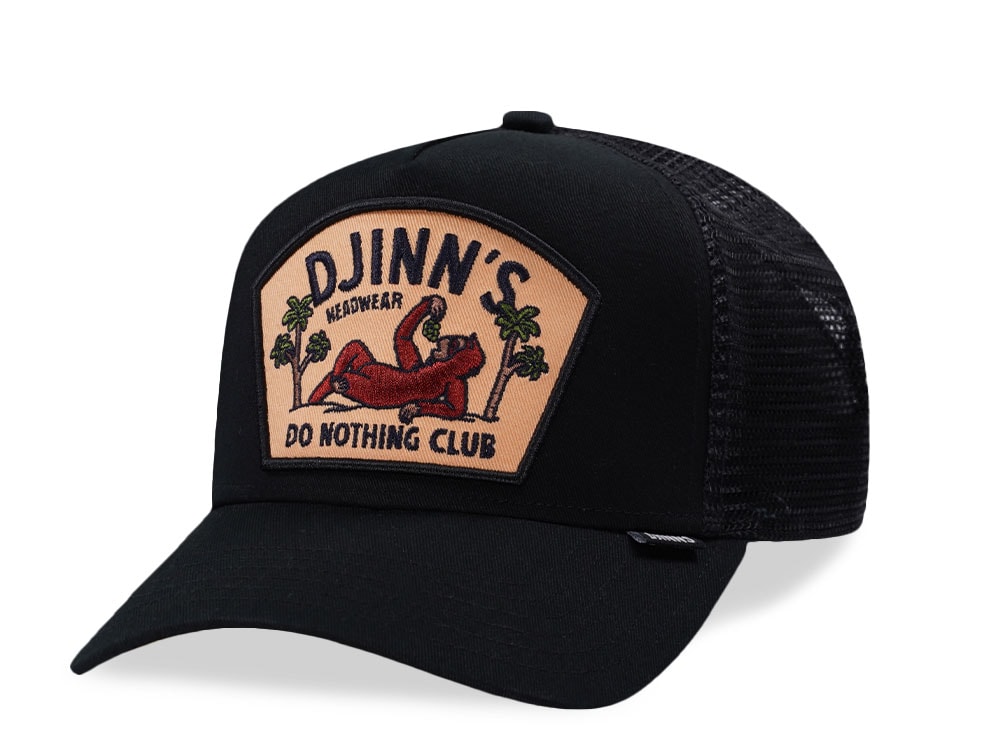 Djinns HFT Do Nothing Club Sloth Black Trucker Snapback Casquette