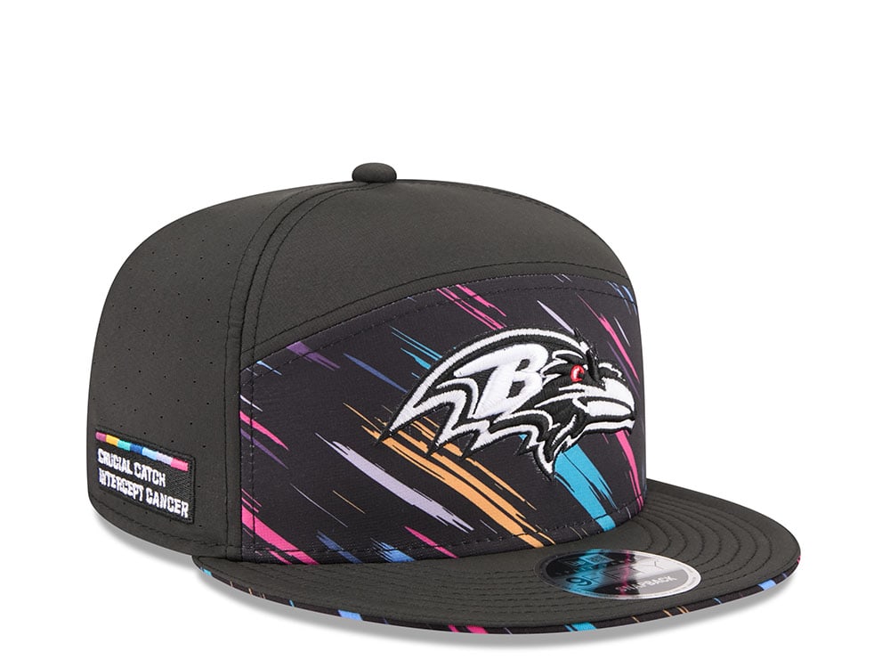 New Era Baltimore Ravens Crucial Catch 2026 Black Edition 9Fifty Split Panel Snapback Casquette