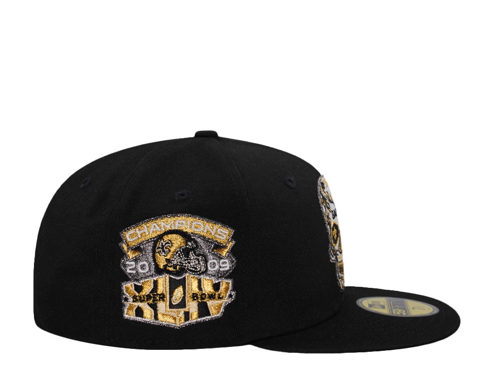 New Era New Orleans Saints Super Bowl Champions 2009 Skull Metallic Glow Prime Edition 59Fifty Fitted Casquette