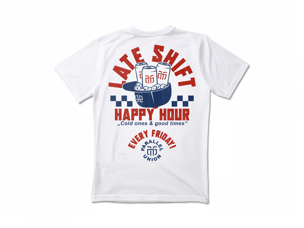 Parallel Union T-Shirt Happy Hour White Oversize Edition