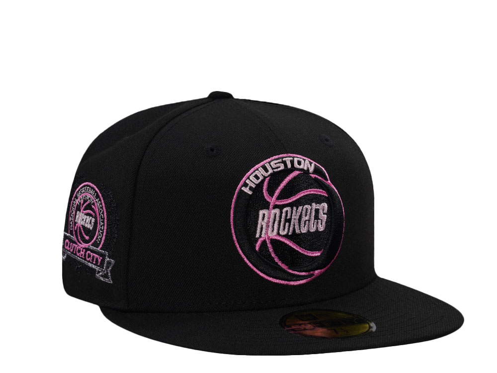 New Era Houston Rockets Clutch City Pink Black Prime Edition 59Fifty Fitted Casquette