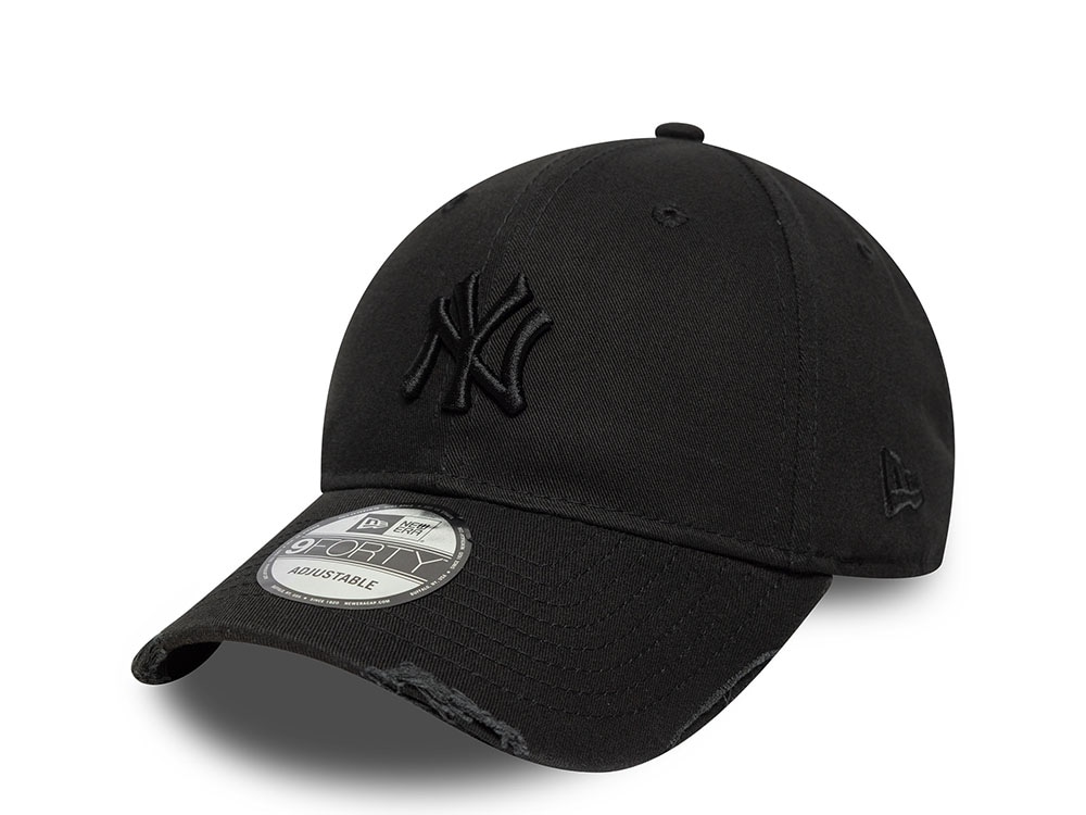 New Era New York Yankees Wash Distress Black Edition 9Forty Strapback Casquette