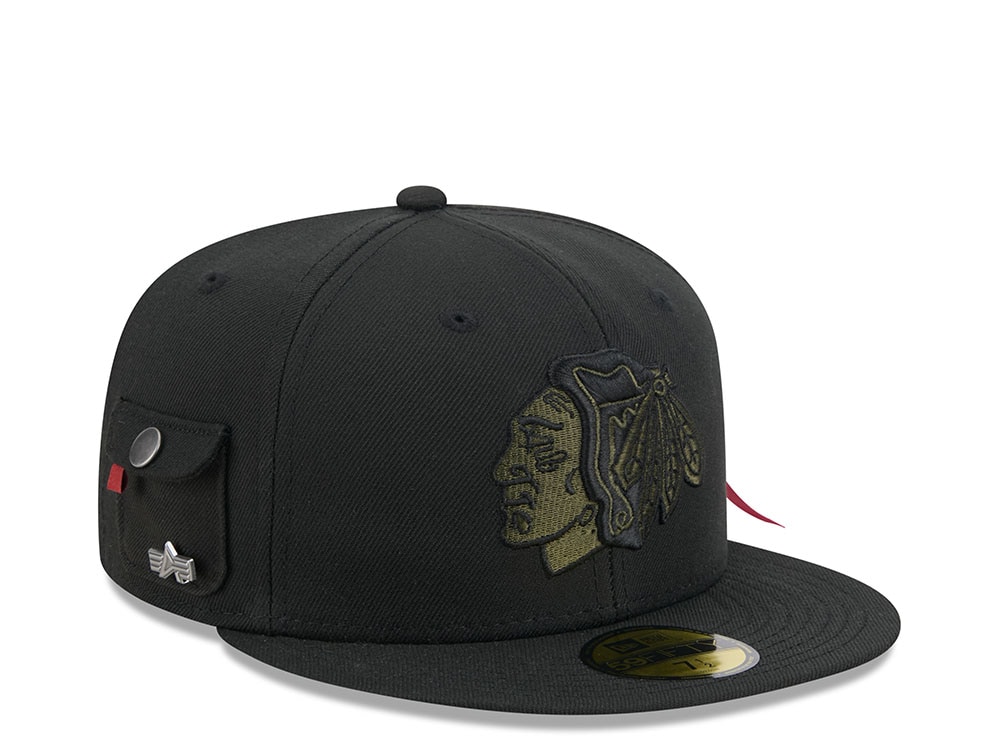 New Era Alpha Industries Chicago Blackhawks Navy Prime Edition 59Fifty Fitted Casquette