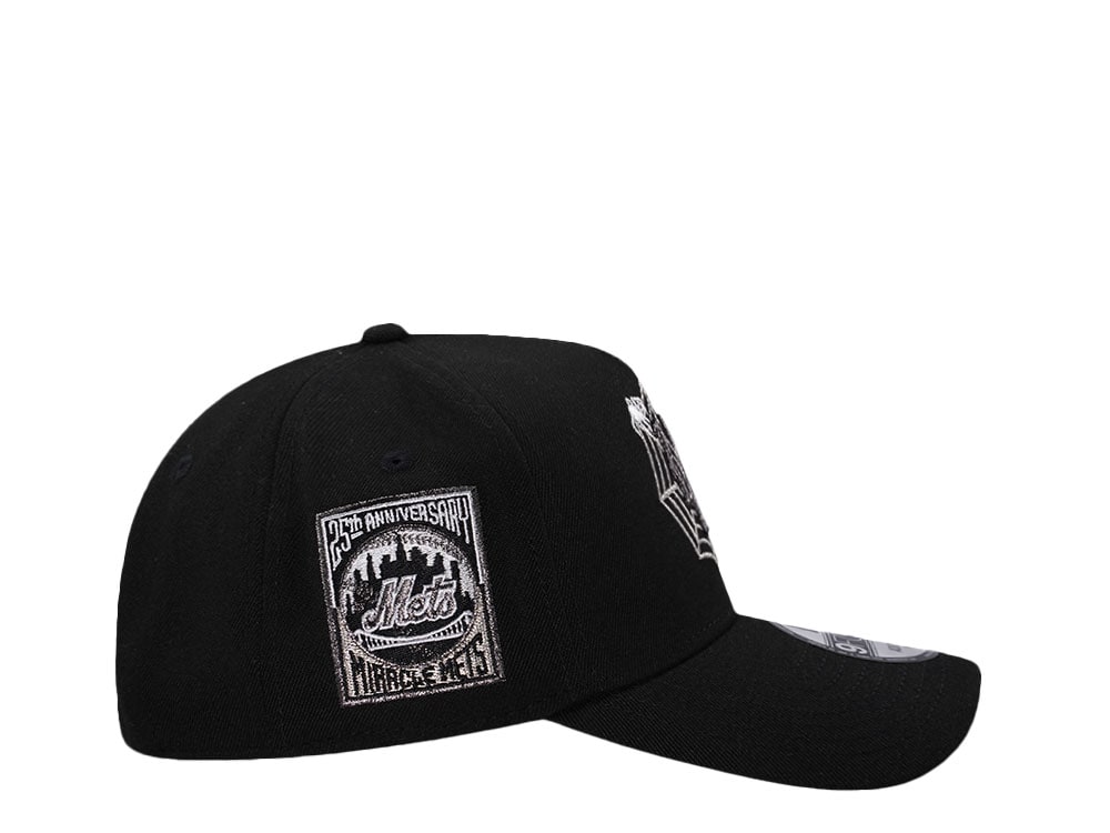New Era New York Mets 25th Anniversary Metallic Black Prime Edition 9Forty A Frame Snapback Casquette