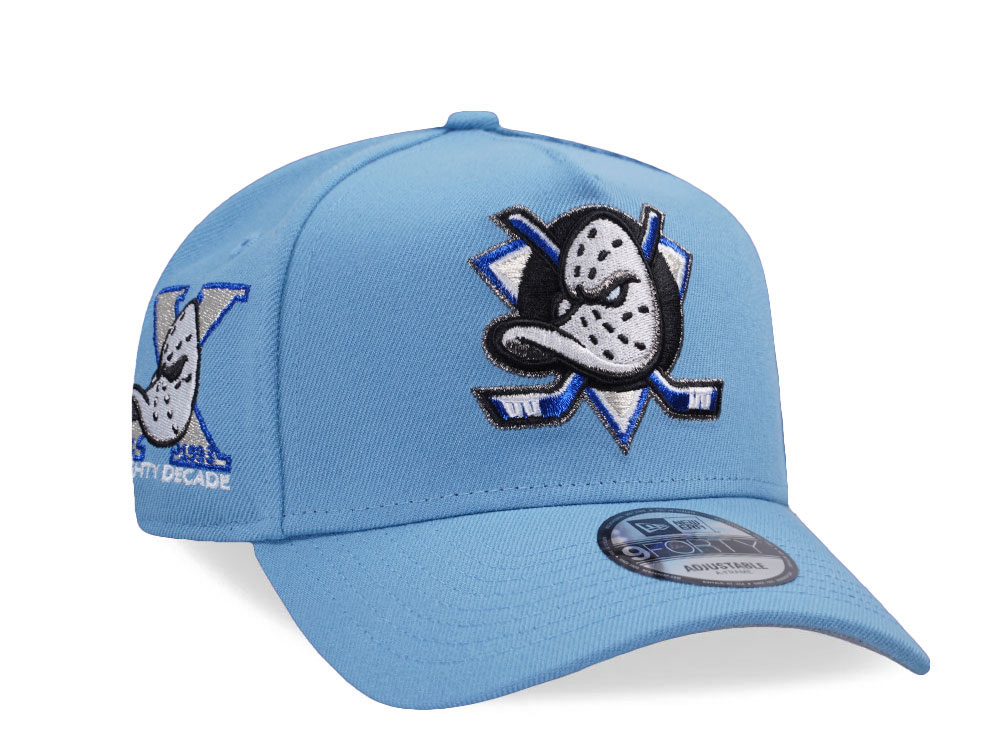 New Era Anaheim Ducks 10th Anniversary Iced Out Blue Edition 9Forty A Frame Snapback Casquette