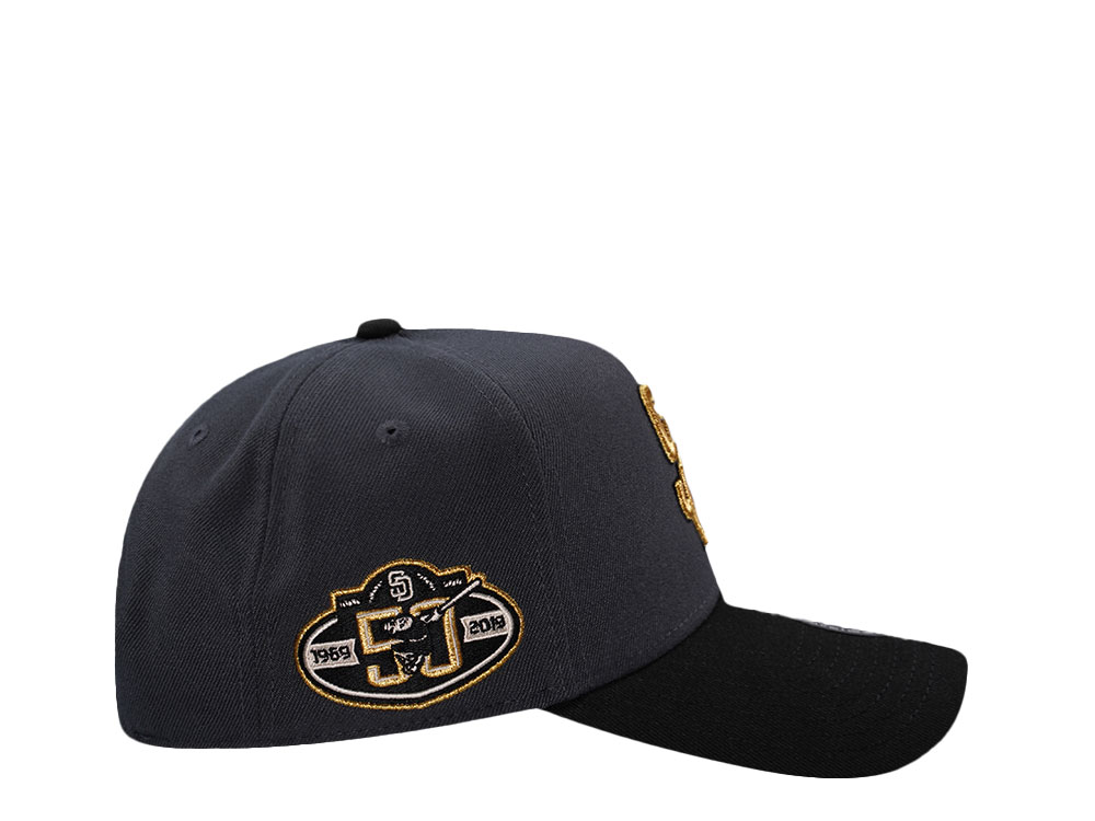 New Era San Diego Padres 50th Anniversary Dark Gray Two Tone Edition 9Forty A Frame Snapback Casquette