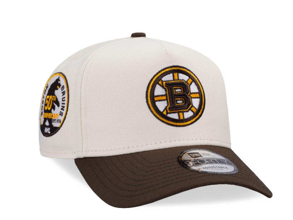 New Era Boston Bruins 50th Anniversary Chrome Two Tone Edition 9Forty A Frame Snapback Casquette