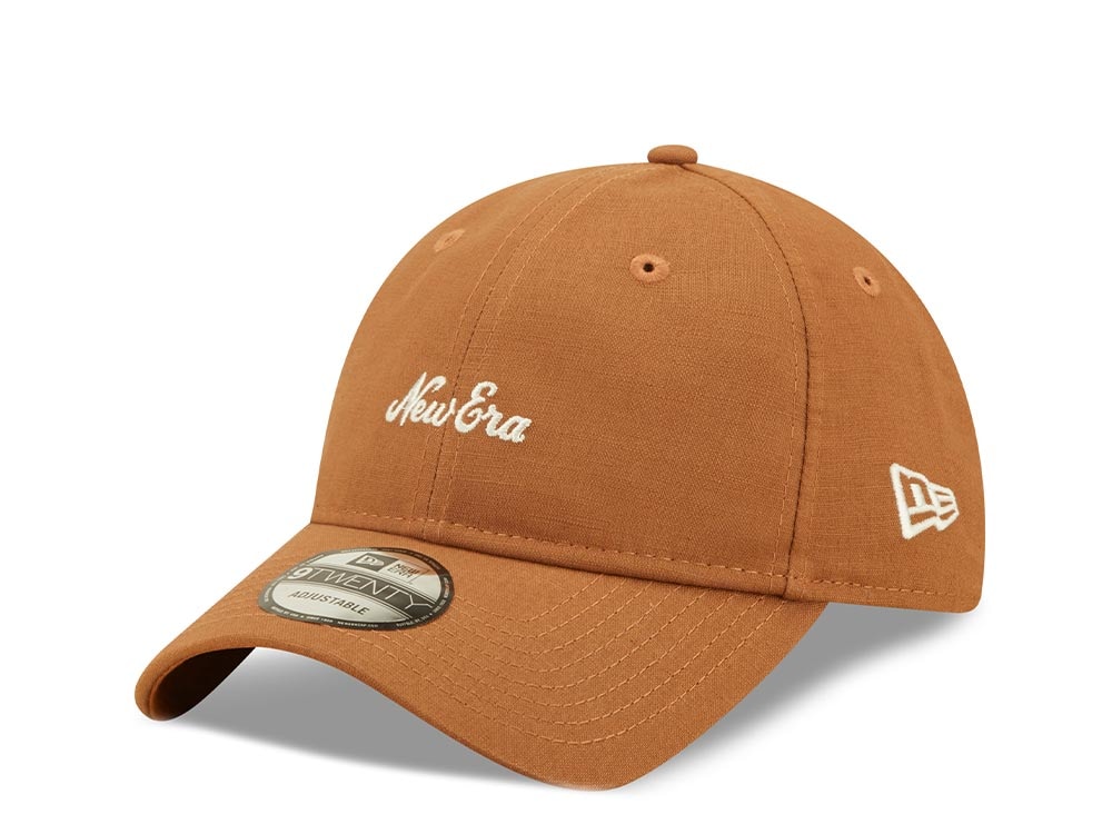 New Era Linen Brown 9Twenty Strapback Casquette