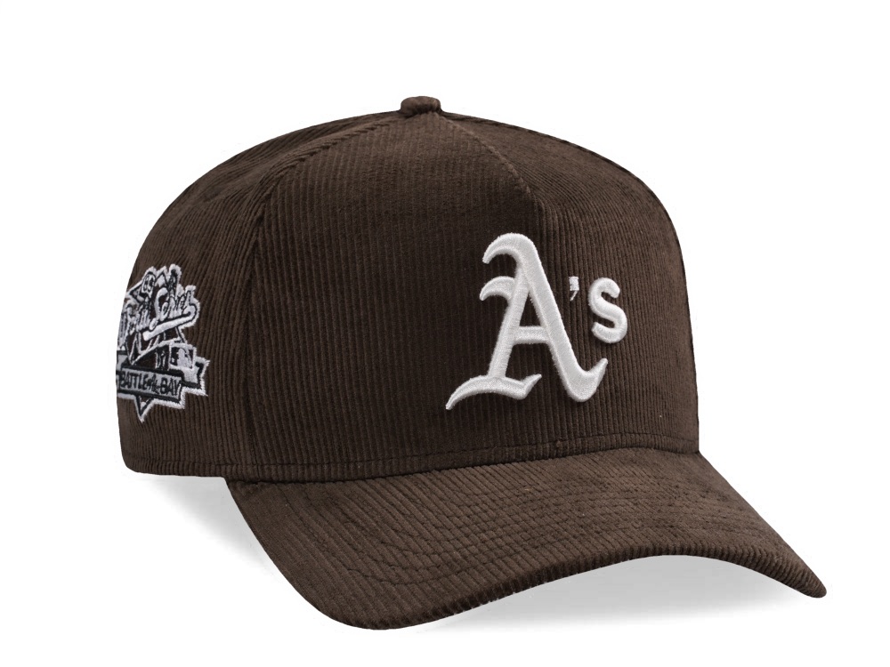 New Era Oakland Athletics World Series 1989 Walnut Corduroy Prime Edition 9Forty A Frame Snapback Casquette