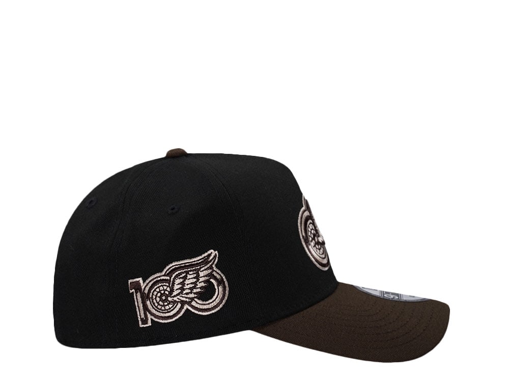 New Era Detroit Red Wings 100th Anniversary Black Two Tone Edition 9Forty A Frame Snapback Casquette
