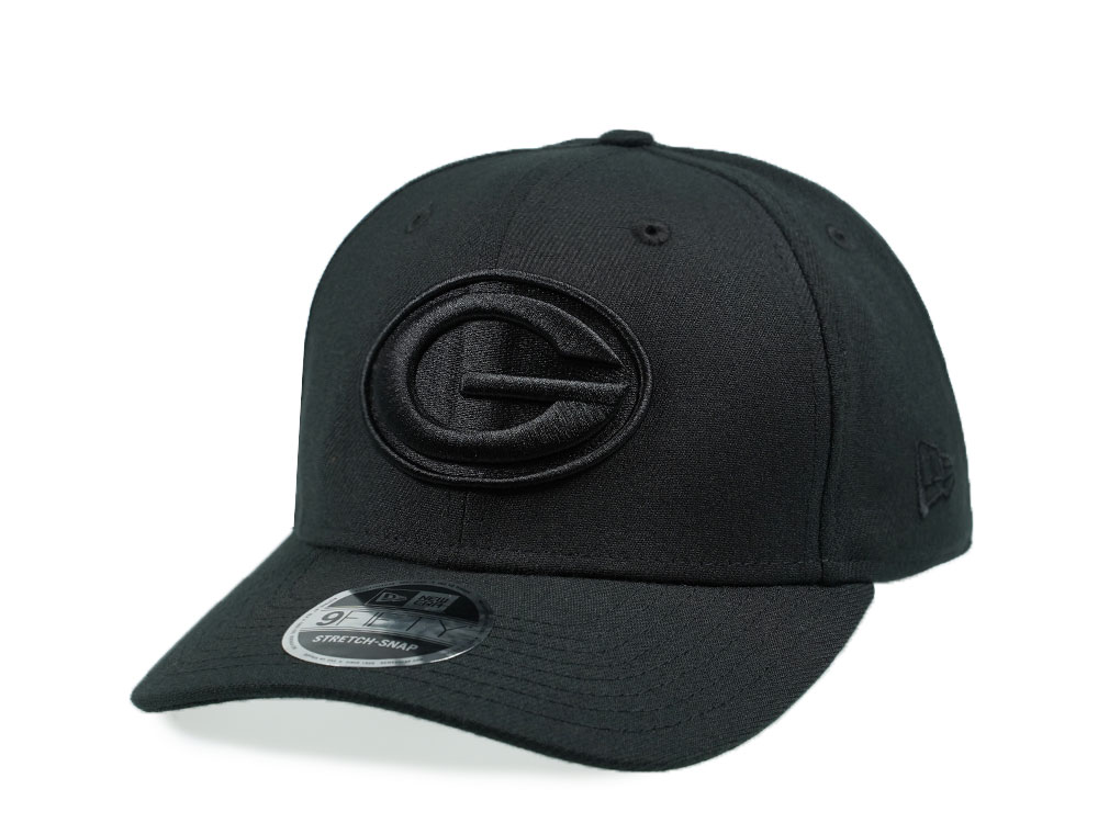 New Era Green Bay Packers Black on Black 9Fifty Stretch Snapback Casquette
