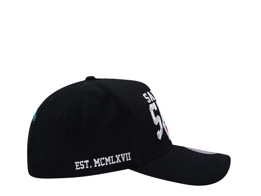 Mitchell & Ness San Antonio Spurs Black Pro Pinch Fit Snapback Casquette