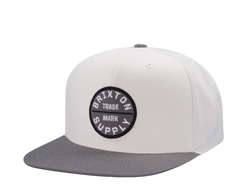 Brixton Supply Logo White Snapback Casquette