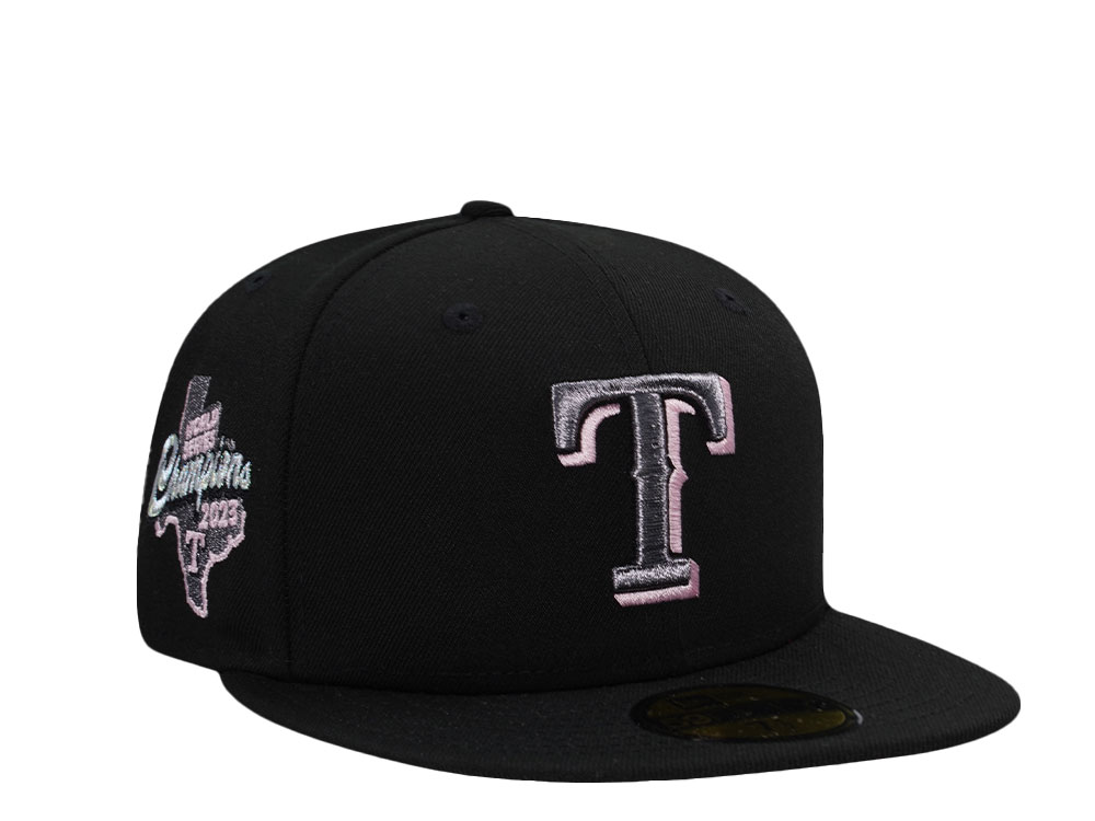 New Era Texas Rangers World Series Champions 2023 Liquid Titanium Pink Edition 59Fifty Fitted Casquette