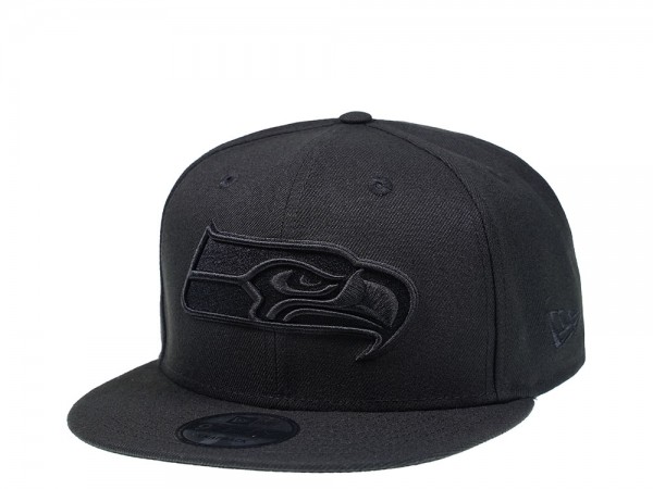 New Era Seattle Seahawks Black on Black 9Fifty Snapback Cap